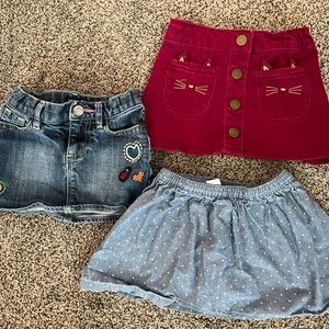 3, 2T girls skirts.